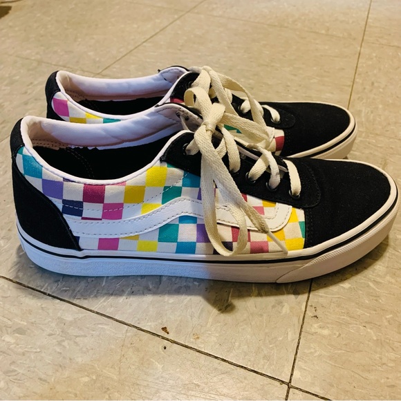 vans rainbow skate shoe